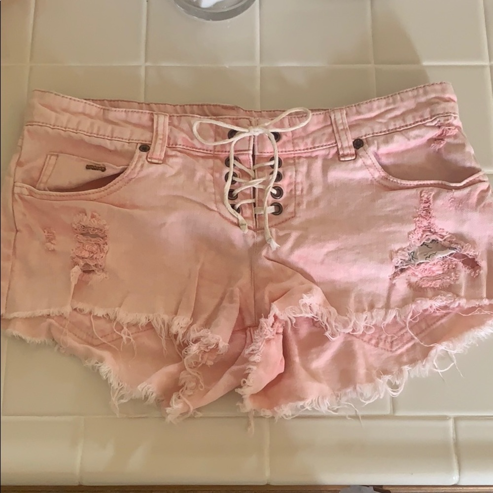 Billabong reckless tie denim shorts